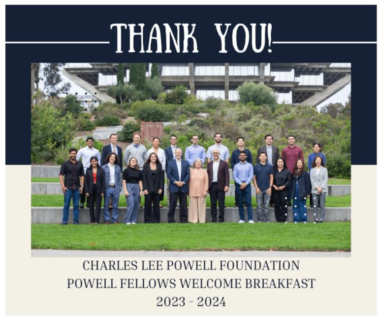 UCSD Welcome Breakfast of the 2023-2024 Powell Fellows